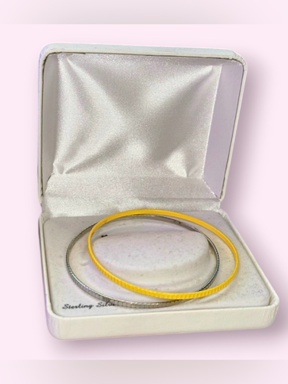 Yellow and Silver Women’s Bangle Bracelet Set